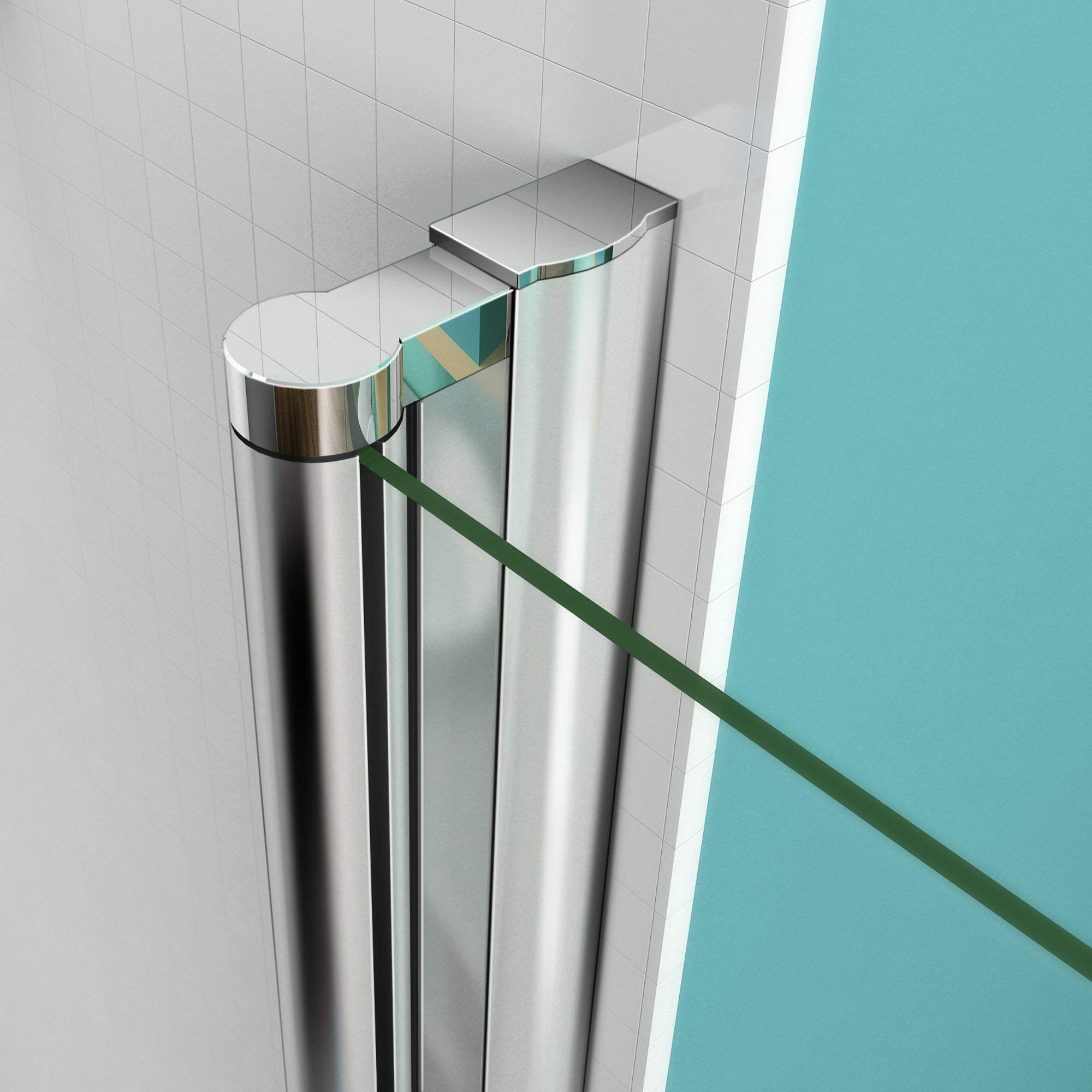 Box Doccia Per Nicchia Porta Battente 6mm Vetro 70x197cm | Cromo Lucido Telaio, Anticalcare, Trasparente Vetro Temperato
