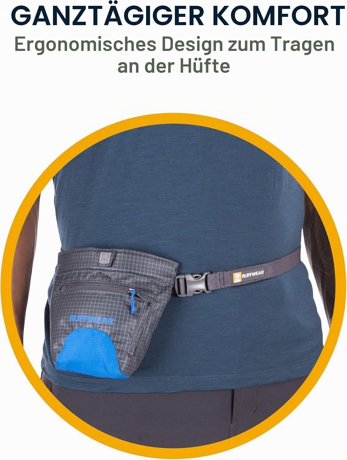 Ruffwear Treat Trader Hunde-Leckerli-Tasche, freihändig um die Taille tragbar, einhändiger Magnetverschluss, Gürtel (76,2–121,9 cm) oder Clip, wasserdichte Auskleidung in Lebensmittelqualität