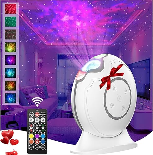 LOFTEK Proyector de galaxia, proyector de estrellas, proyector de luz nocturna ajustable de 360° con control remoto y temporizador, proyector de luz