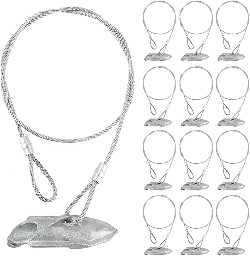 LARNORJE Paquete de 6 anclajes de tierra para tierra, anclaje de gancho fácil con cable de 20 pulgadas de largo x 18 pulgadas, ideal para asegurar disponible en Yaxa Colombia