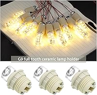 Vista 2 de eMagTech Soporte de lámpara de cerámica G9 con soporte, dientes internos M10, anillo exterior, tornillos de montaje, LED, CFL, compatible