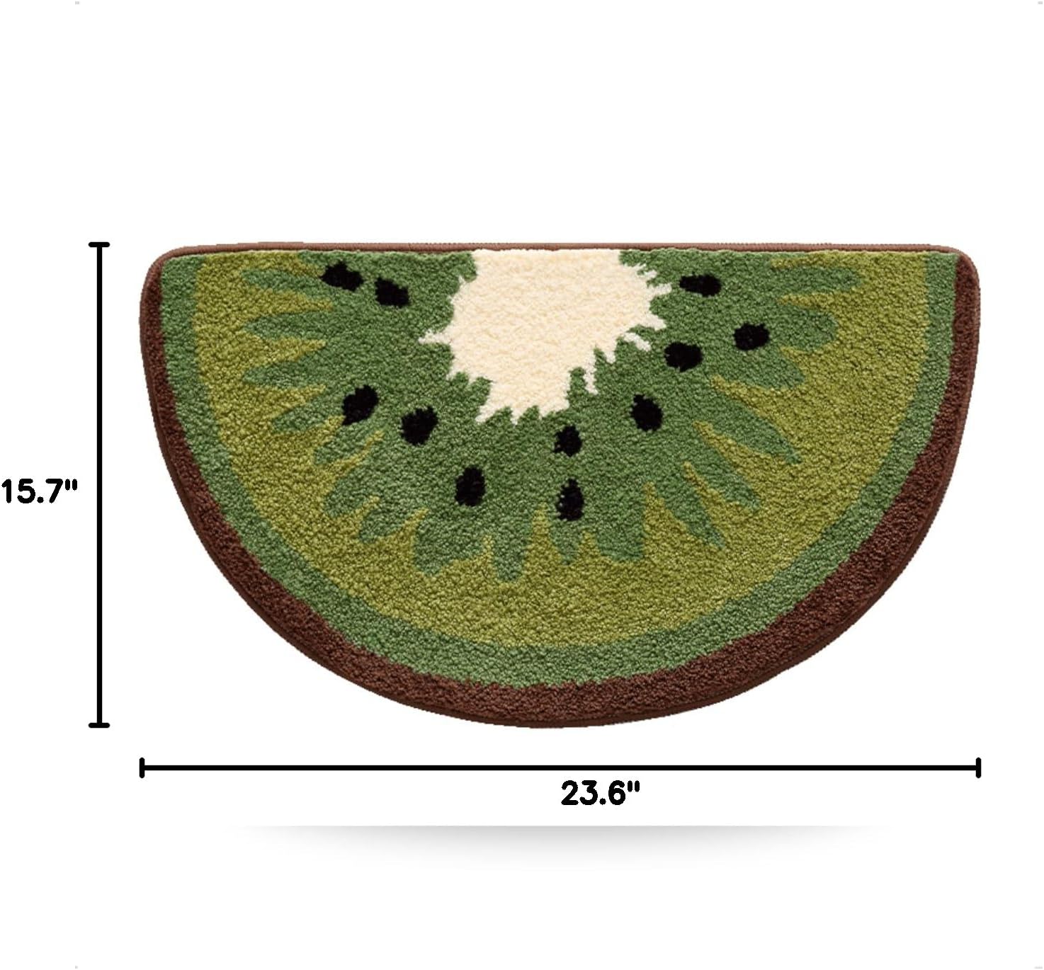 Cute Fruit Bath Mat Cartoon Floor Mats, Non Slip Bathroom Rugs Extra Absorbent Soft Bath Rug, Machine Washable Dryable, Bathtub Carpet Shower Mat Indoor Door Mat (M, Kiwi Slice)
