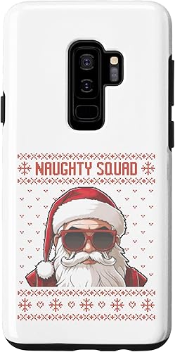 Galaxy S9+ Naughty squad, Christmas naughty list Santa with sunglasses Case
