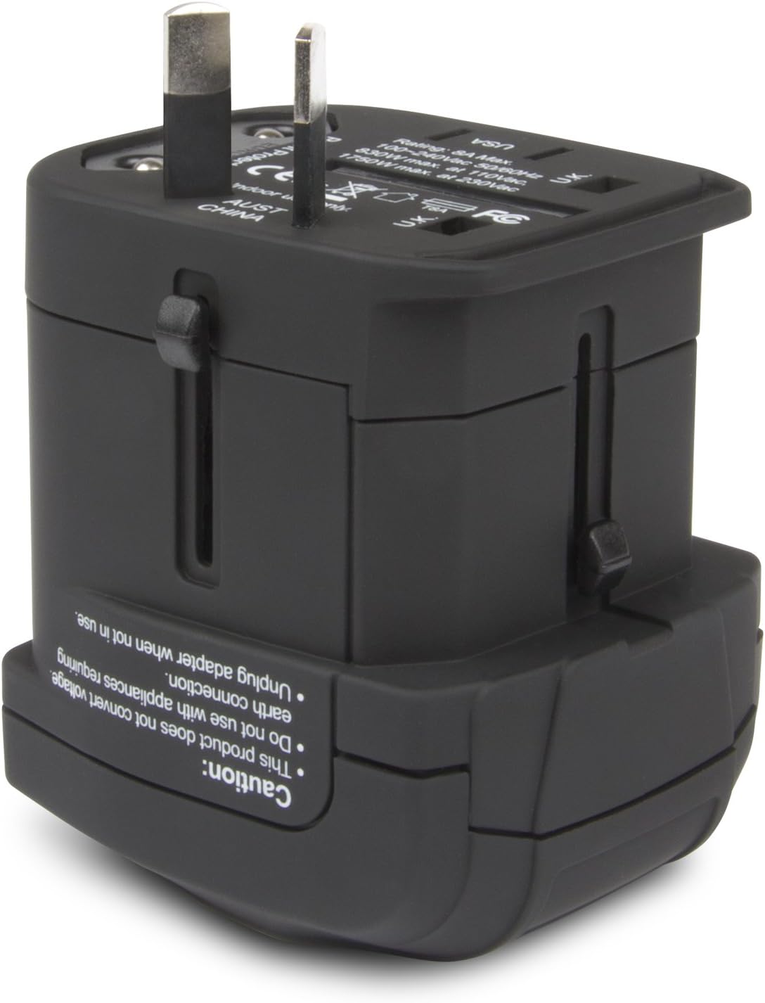 Hamlet XPW2UTRAVEL Universal Travel Adapter + 2 USB Charger 2100 mA Each