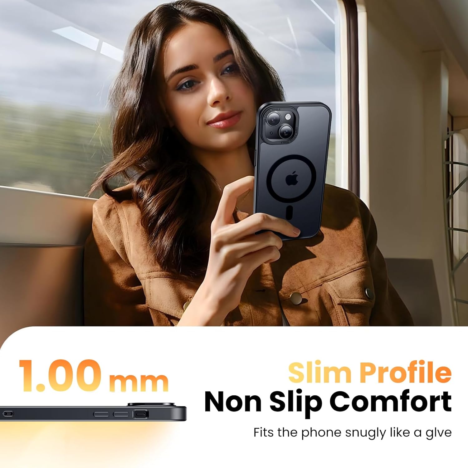 for iPhone 15 Plus Case, [with Screen Protector X1、Privacy Screen Protector X1][Compatible with MagSafe][15FT Military Drop Protection] Shockproof Phone Case for iPhone 15 Plus 6.7", Black - Image 6