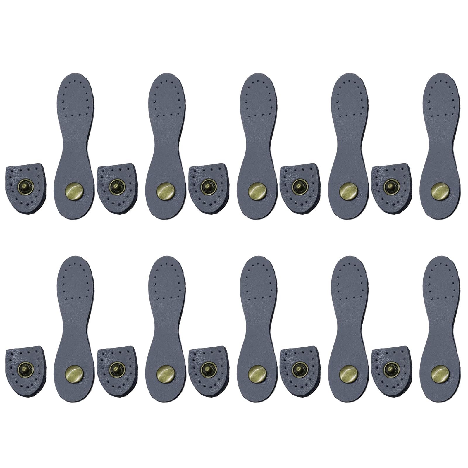 Kalttoy 10 Pcs Leather Snapped Button with Holes Leather Snapped Buckles Sew on Purse Closure Fasteners Craft Supplies