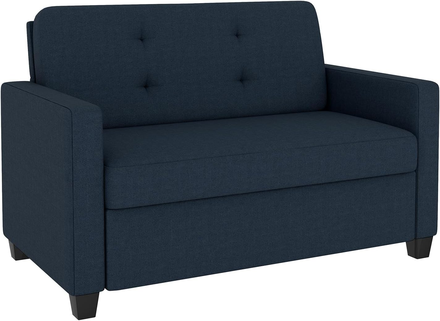 Signature Sleep Devon Sleeper Sofa with Memory Foam Mattress, Blue Linen, Twin