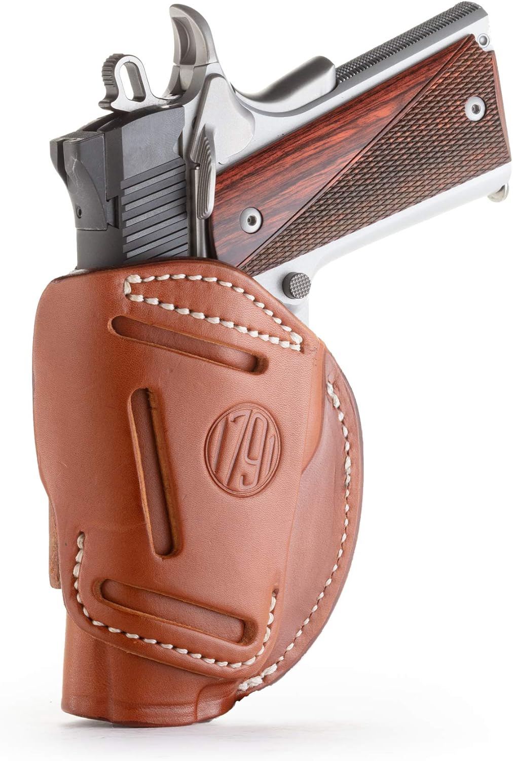 1791 GunLeather 4-Way 1911 Holster - OWB and IWB CCW Leather Gun Holster - Right Handed - Fits All 3 and 4 inch 1911 Models SIG, COLT, Kimber, Ruger, Browning, Taurus