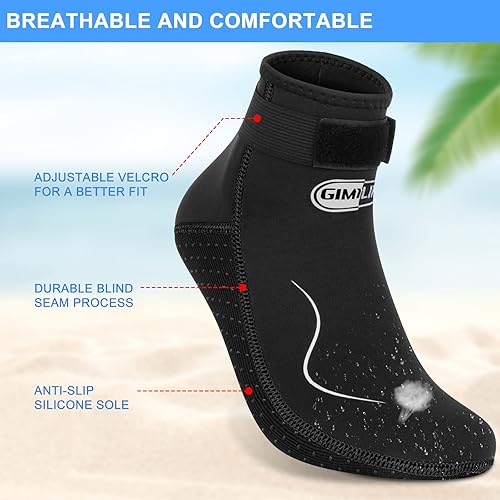 Miniatura 8 de Calcetines de neopreno, calcetines de agua de 0.118 pulgadas para mujeres y hombres, calcetines de buceo impermeables