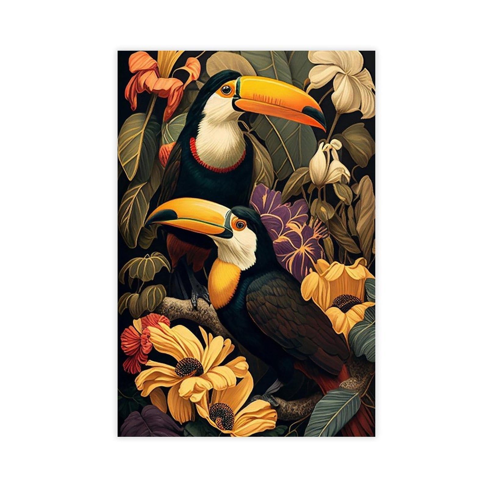 Bareronor Tropical Toucan Canvas Poster for Dorm Room Decor Gift