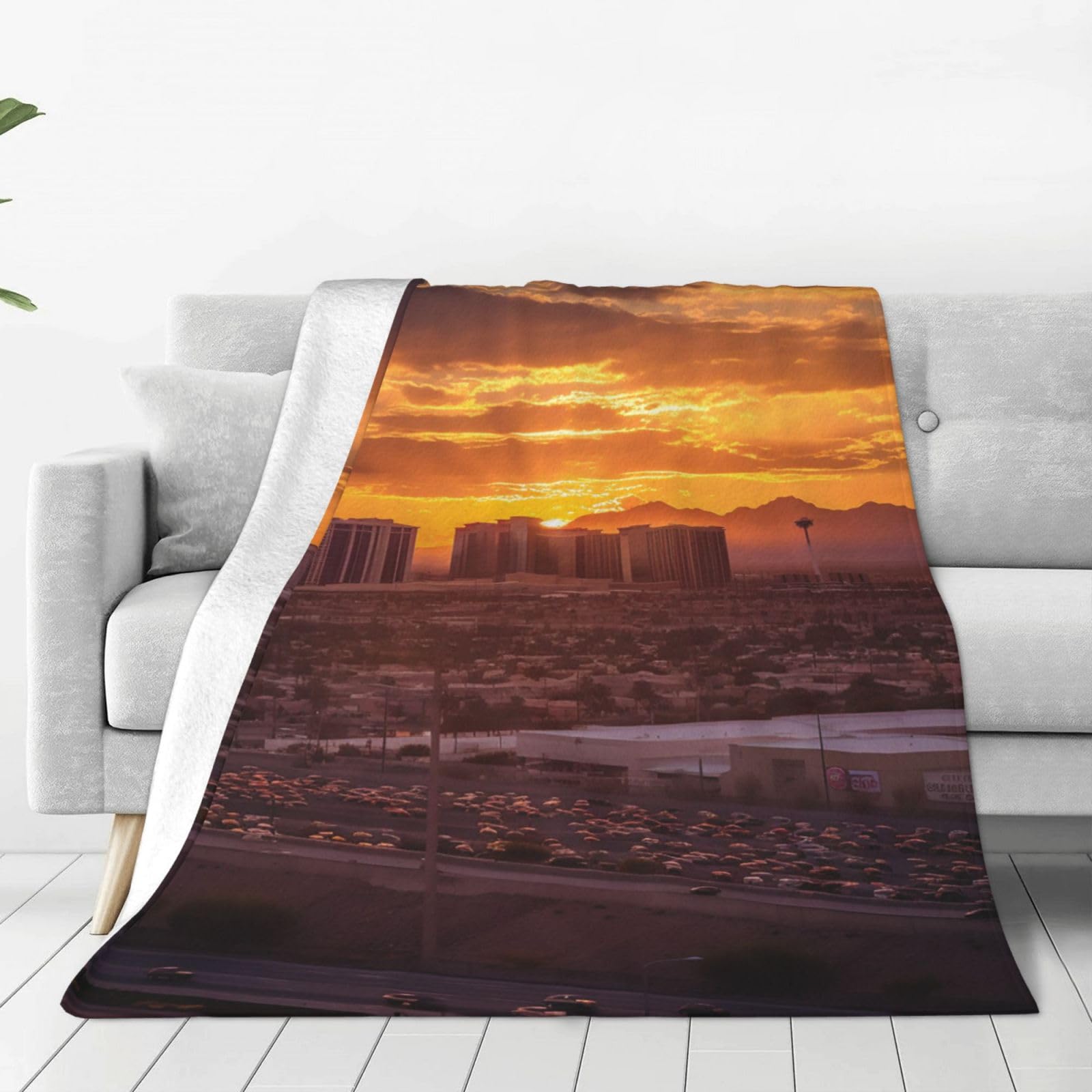 Couverture polaire en flanelle Las Vegas 203x152 cm pour voyage et canapé