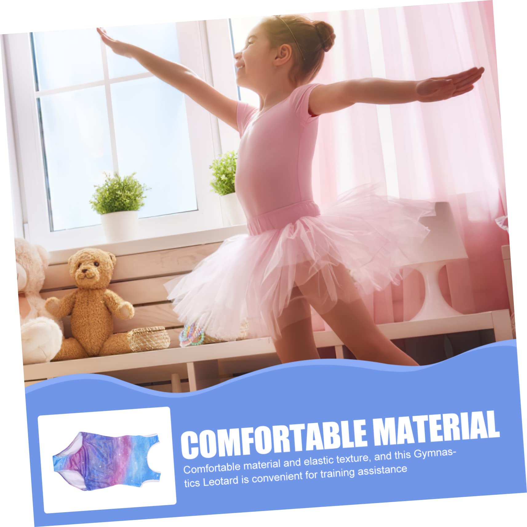 3piezas Leotardo De Gimnasia Para Niñas Sin Mangas Cómodo Traje De Baile y Competición Para Entrenamiento y Presentaciones Talla Años