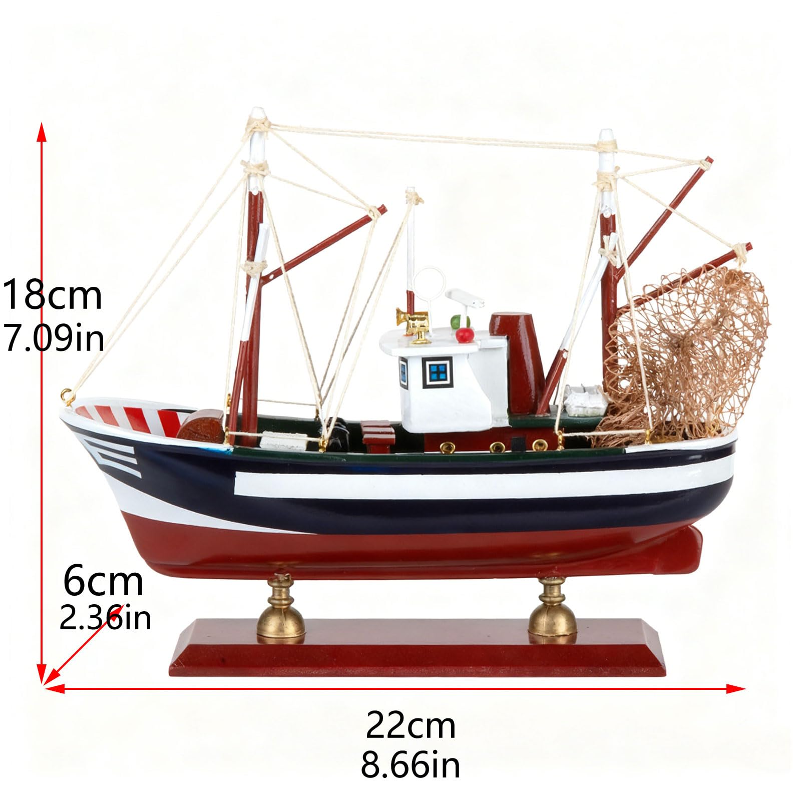 YLME Maquette De Bateau De Pêche Maquette Finie De Bateau De Pêche Simulé Décorations De Modèle De Bateau De Pêche en Bois Massif en Bois De Chalutier d'europe du Nord,C