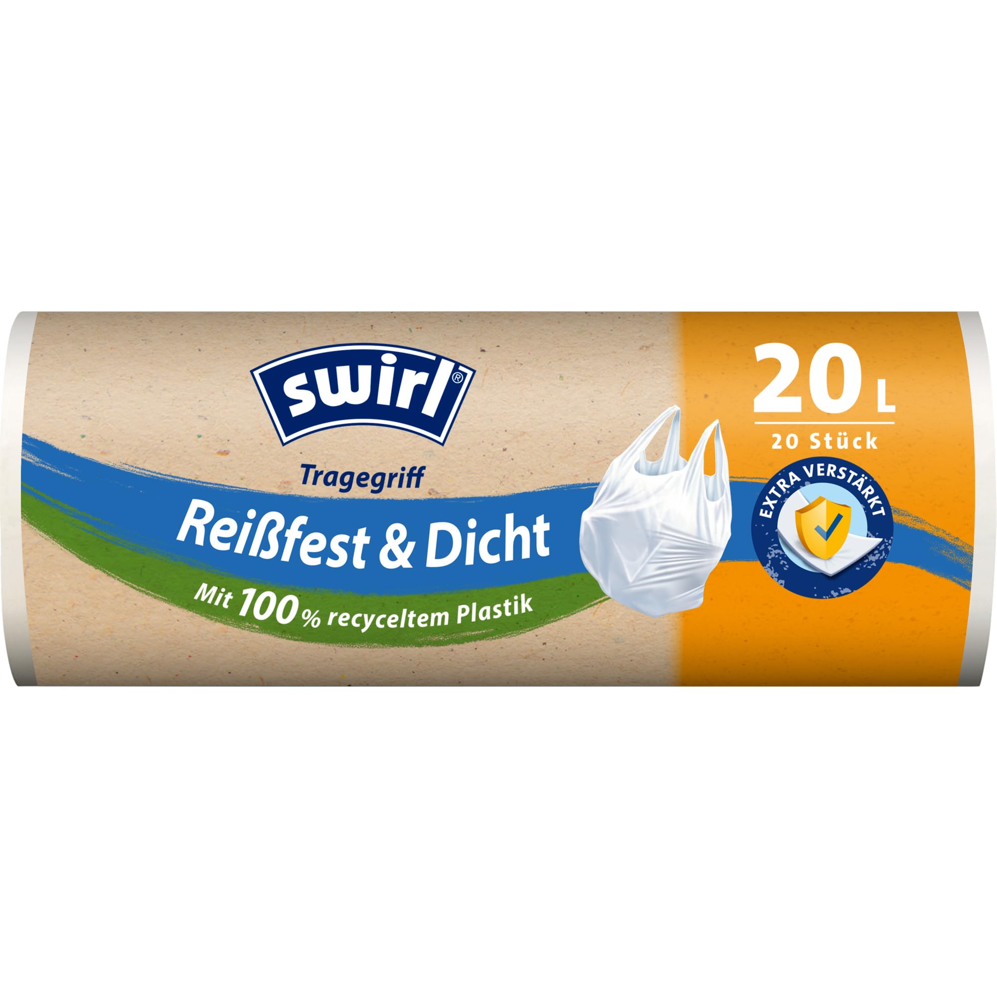 Swirl Bin Liners with Carry Handle, 20 Litres, Pack of 20