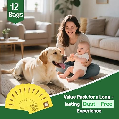 Miniatura 7 de Paquete de 12 bolsas de repuesto para aspiradora Hoover HushTone Commercial CU2 CH54113, CH54115 Series  Filtración de doble capa y diseño a prueba
