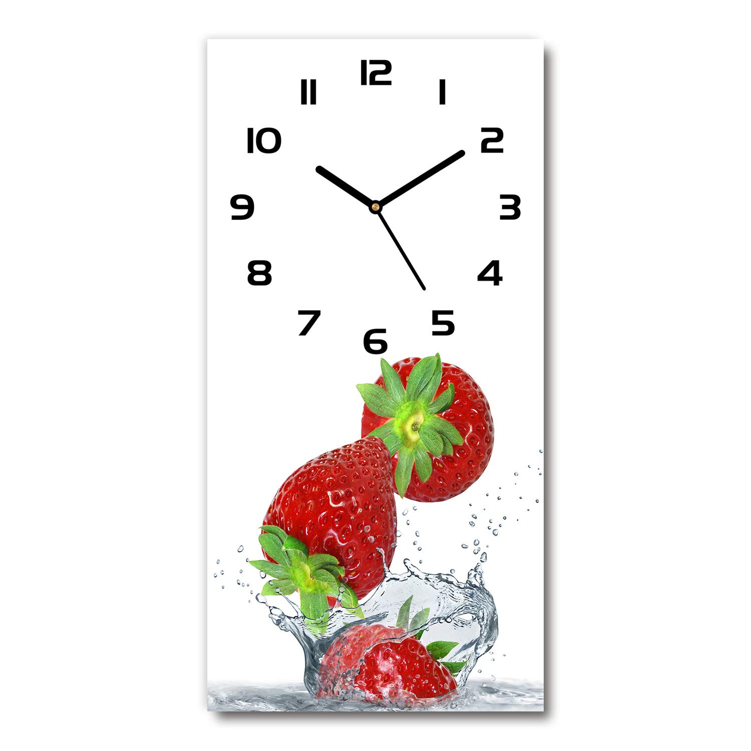 Horloge murale 30x60 design fraises Tulup pour sublimer la décoration de votre cuisine