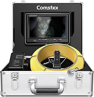 Sewer Camera 165ft/50m, Comstex Sewer Inspection Camera 9 inch LCD Monitor with DVR, Video Pipe Inspection Equipment IP68 Camera with 12 LED Lights, Sewer Drain Camera for Plumber, Homeowners