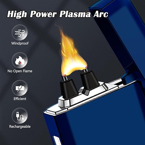 Miniatura 2 de SKRFIRE Encendedor eléctrico de arco de plasma recargable USB tipo C, resistente al viento, encendedor de vela de llama de alta potencia con