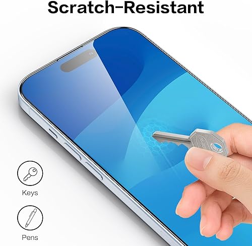 Miniatura 5 de SmartDevil Paquete de 3 protectores de pantalla para iPhone 15 6.1 pulgadas Paquete de 3 películas de vidrio templado para 15, sin burbujas, funda