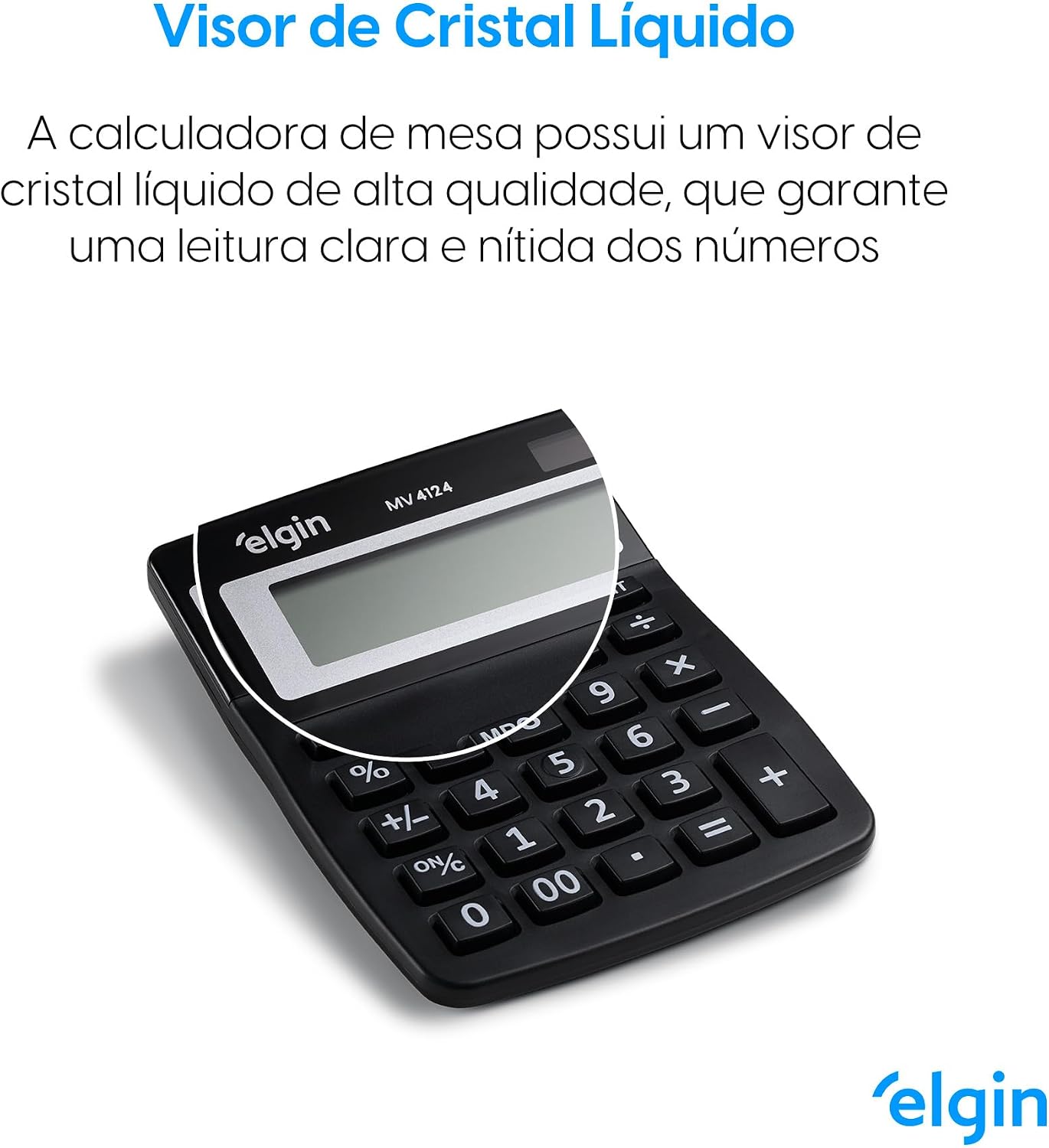 Calculadora de Mesa 12 Dígitos MV 4124 Preta Elgin
