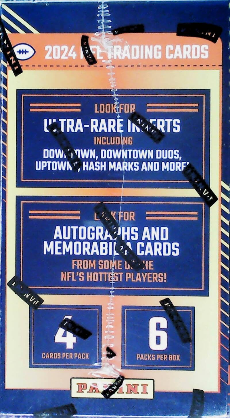 2024 Panini Donruss Optic Football Factory Sealed Blaster Box 6 Packs of 4 Cards. Find 3 Blaster Exclusive Purple Shock Parallels. See scans for more details. Chase the highly sought after Uptowns and Downtown Inserts.
