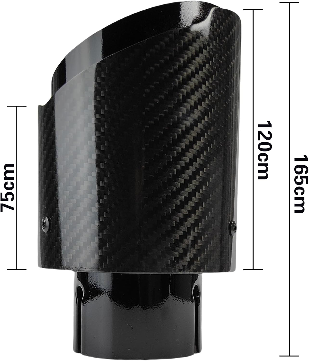 1 Pcs Car Carbon Fibre Tail Throat Stainless Steel Silencer Bright Black Twill Glossy Muffler Exhaust Nozzle Tip(51mm-101mm)