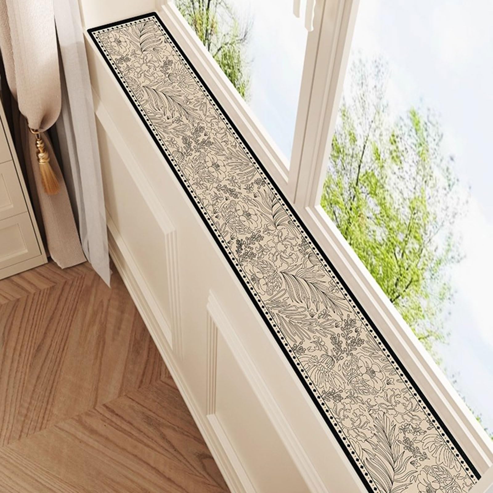 Tapis de rebord de fenêtre imperméable paillasson intérieur marron