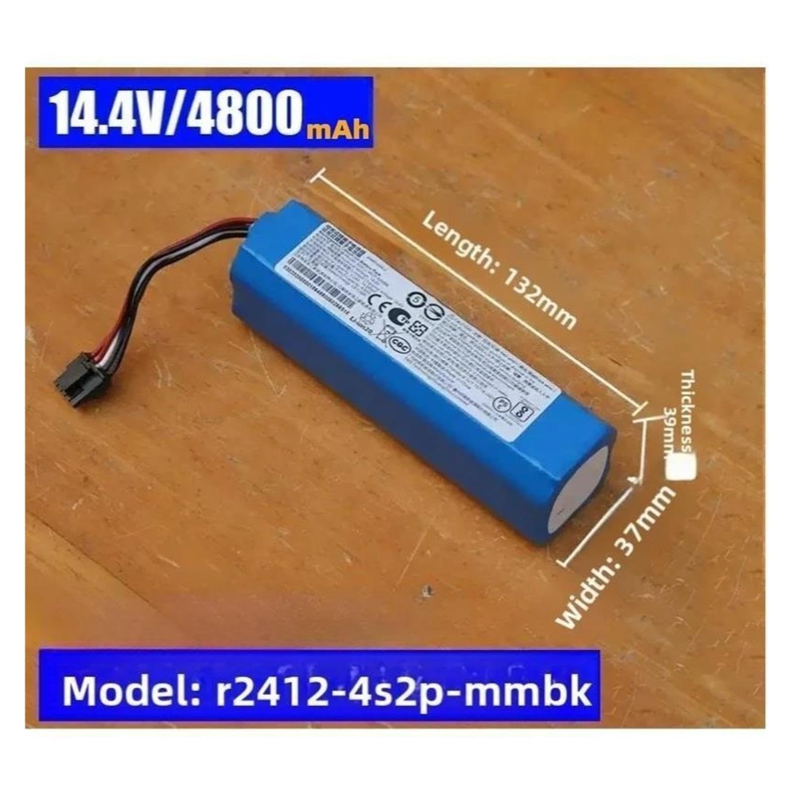 Batería De Repuesto for Robot Aspirador Dreame,D20 Pro S30-X40-X40pro, R2412-4S2P-MMBK, 14,4 V, 4800mAh