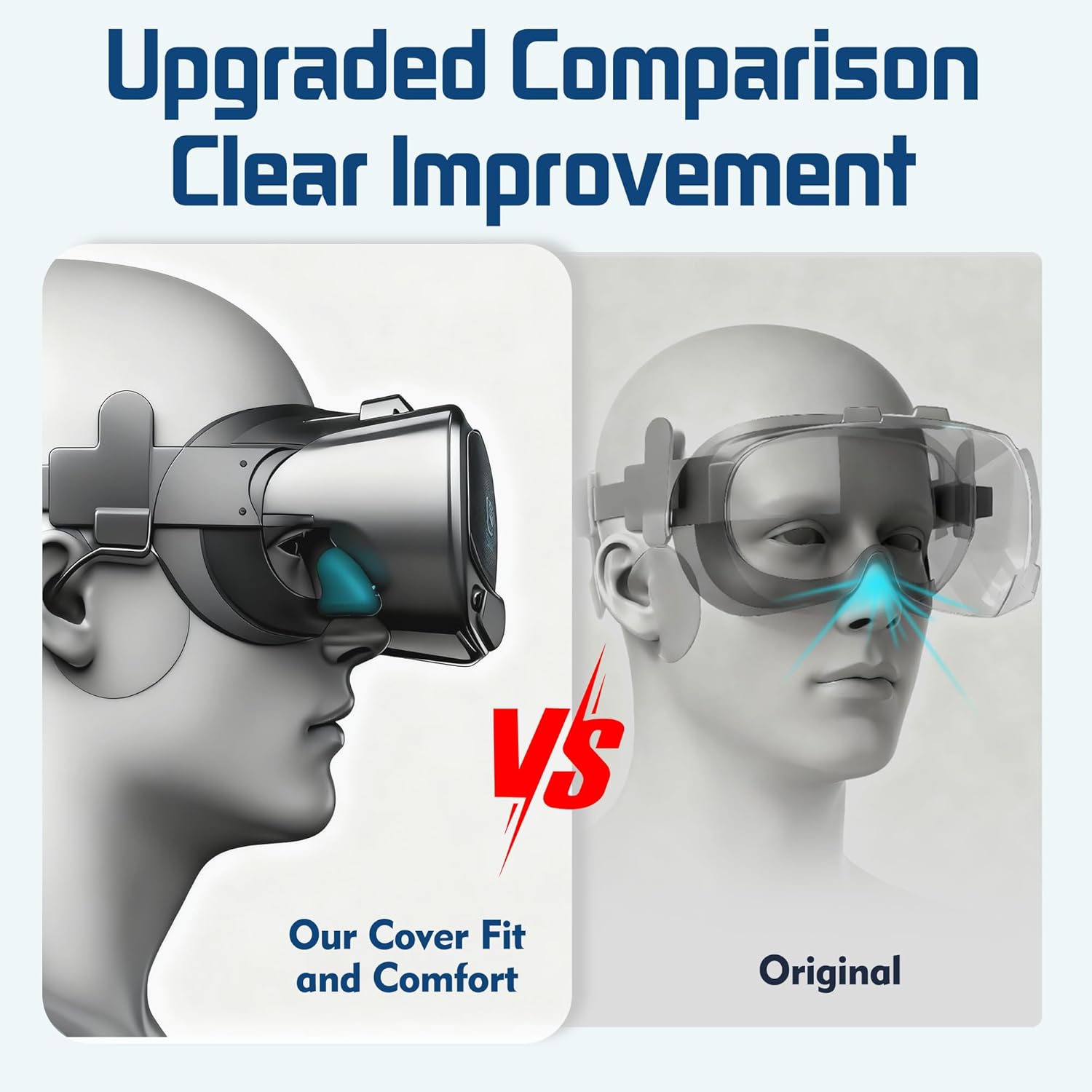 Upgraded Valve Index Face Gasket Complete Set with Magnetic Bracket Dual Covers Joystick Caps Lens Cover Cleaning Cloths Anti Leak Nose Pad