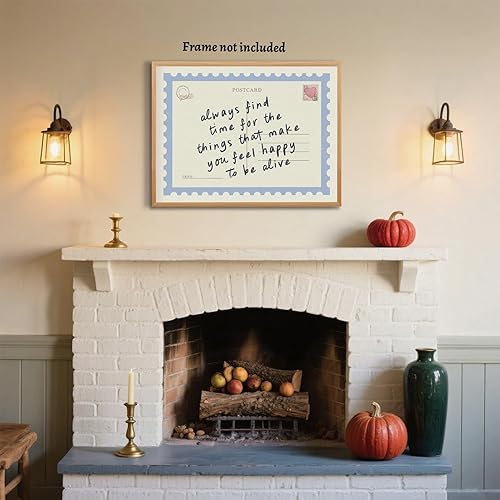 Miniatura 7 de Póster de postal con texto en inglés "Always Find Time" (Always Find Time), arte vintage para pared, diseño retro estético, positivo, positivo,