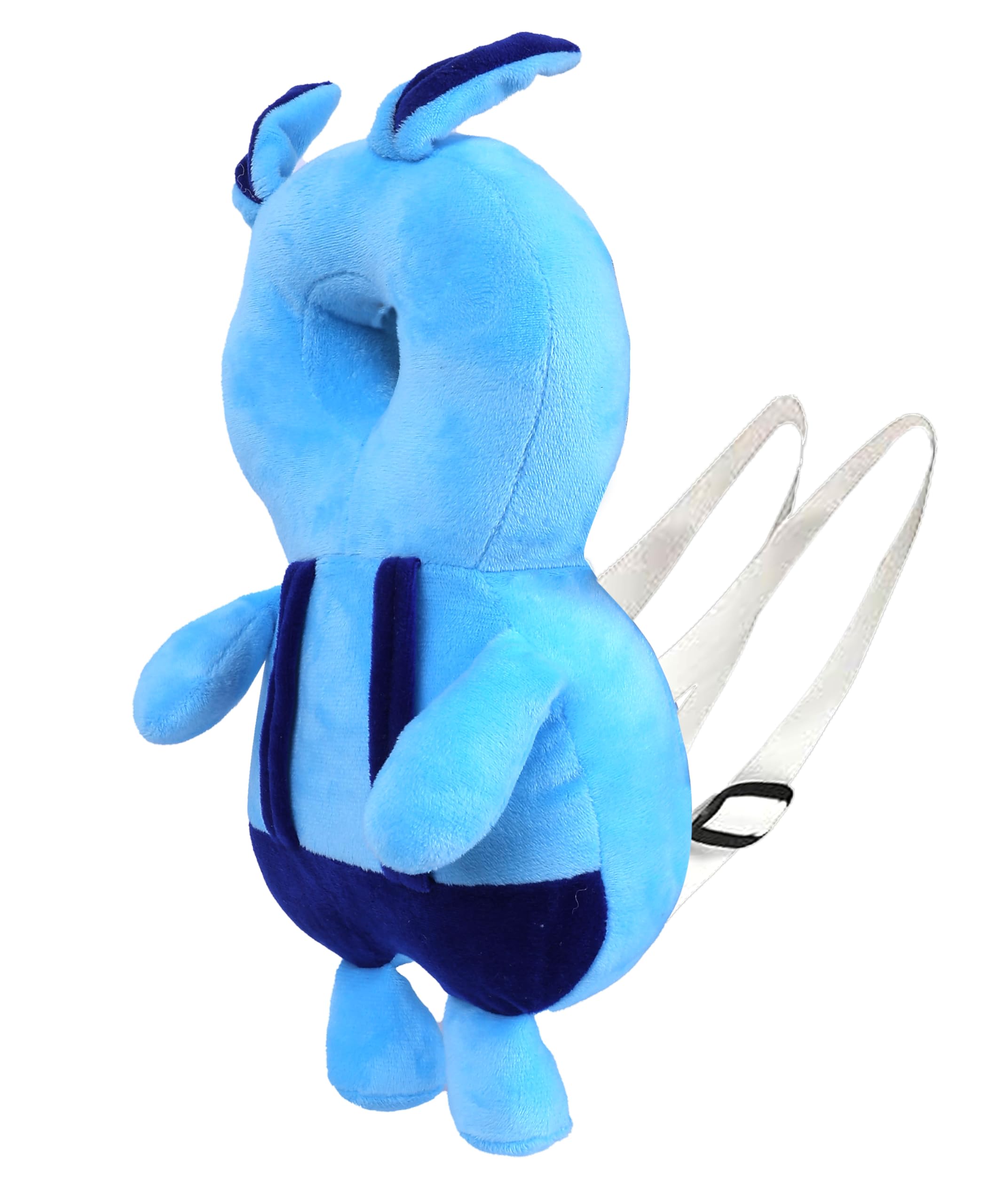 HUG PUPPY Baby Head Protector Cushion Plush Soft Toy - Full Protection Helmet - Child Adjustable Shoulder Strap - Mustard Seed Head Shaping Pillow Set of 3 (Light Blue) - Image 7 thumbnail