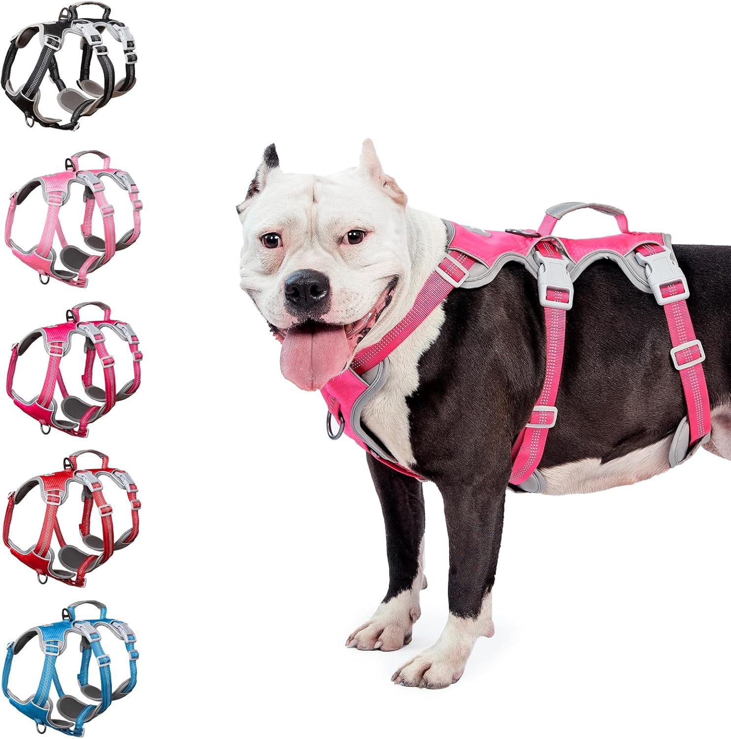 Escape Proof Dog Harness, Escape Artist Harness, Reflective Harness with Padded Handle
