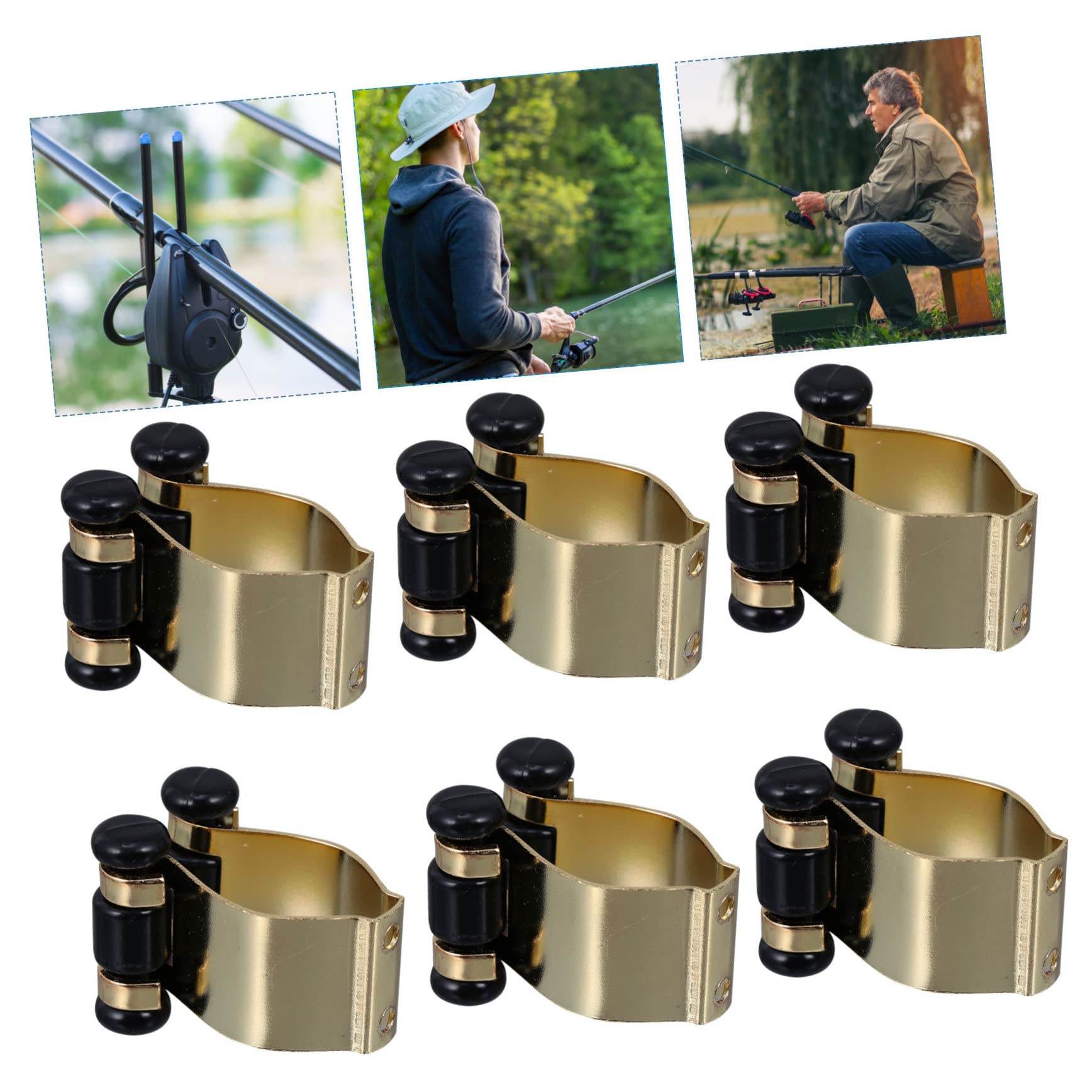 Sosoport 18pezzi Supporto Muro Per Canne Da Pesca e Stecche Da Biliardo Clip Regolabili Con Finitura Placcata Organizzatore Per Accessorio Multifunzionale Per Appassionati Di Pesca e