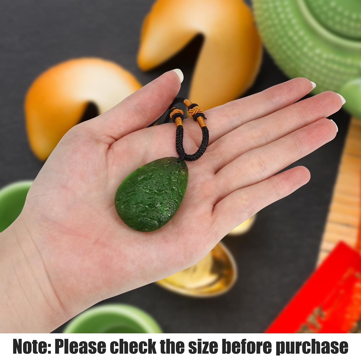 Moldavite Crystal Necklace Jewelry, Irregular Green Glass Necklace Czech Gemstone for Men Women, Unique Natural Healing Stone Meteorite Pendant, Adjustable Handmade Rope Chain,... - Image 4