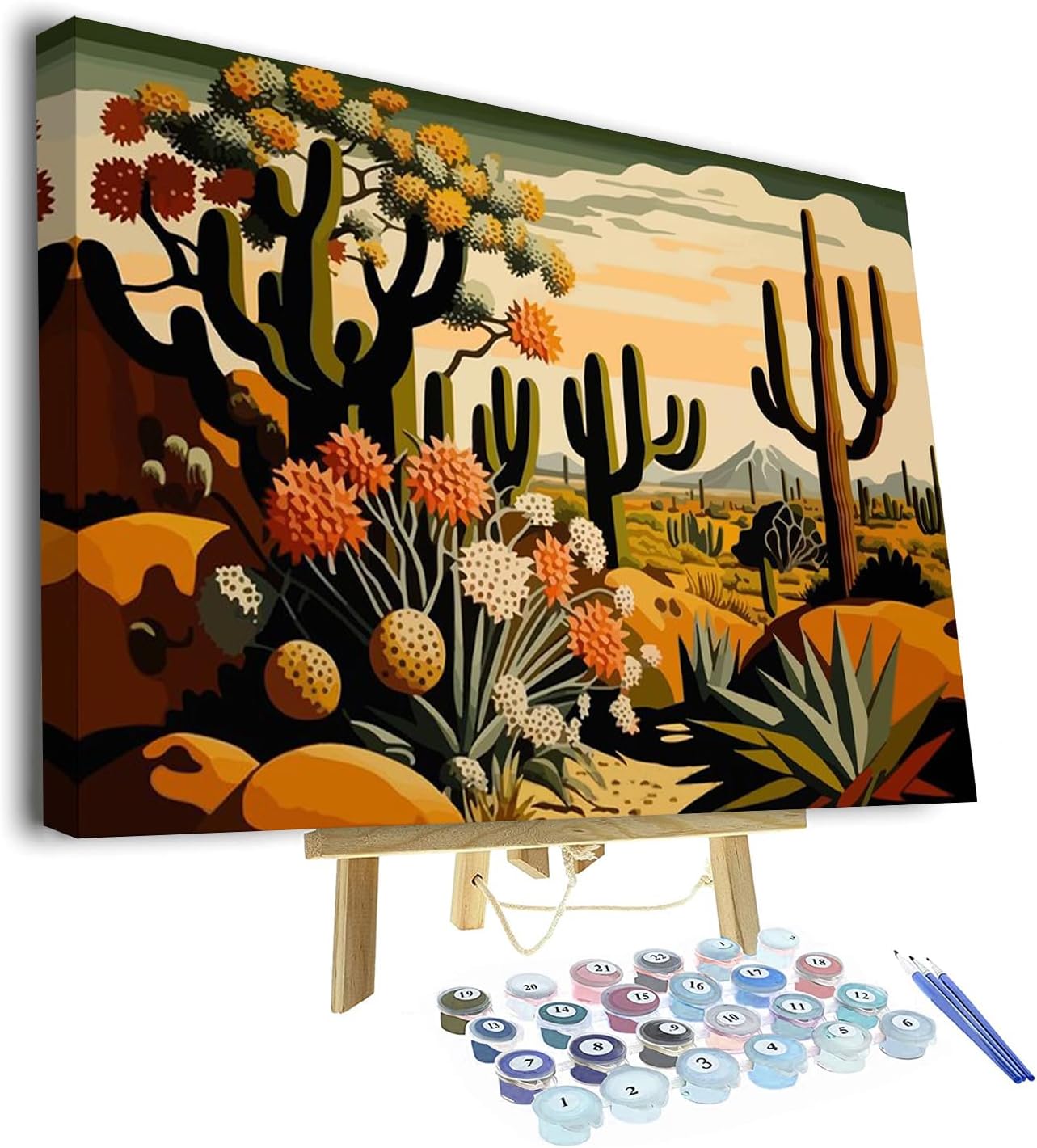 DIY Paint by Number Cactus Paint by Numbers for Adults