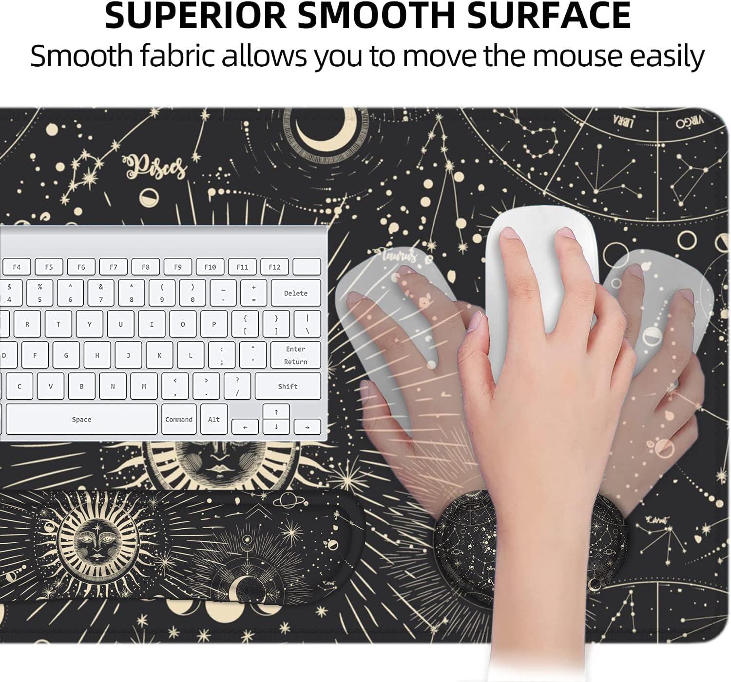 LATEEFAH Desk Mat, Mouse Pad with Wrist Rest, 4-in-1 Large Mouse Pads for Desk, Ergonomic Mouse Pad and Keyboard Wrist Rest Gaming Keyboard Mat for Office, Home - Image 4