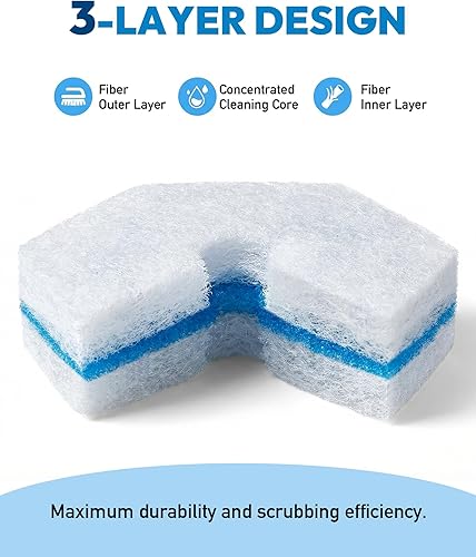 Miniatura 3 de Recambio de varita de inodoro desechable compatible con cepillo de inodoro Clorox, 50 cabezales desechables para limpieza profunda