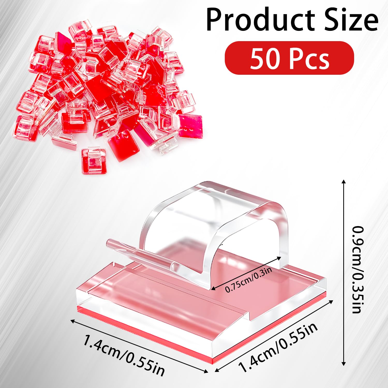 Fermacavi Autoadesivi 40 Pezzi - Con Nastro 3M, Trasparenti, Per Scrivania, Muro, Auto - Foto 7