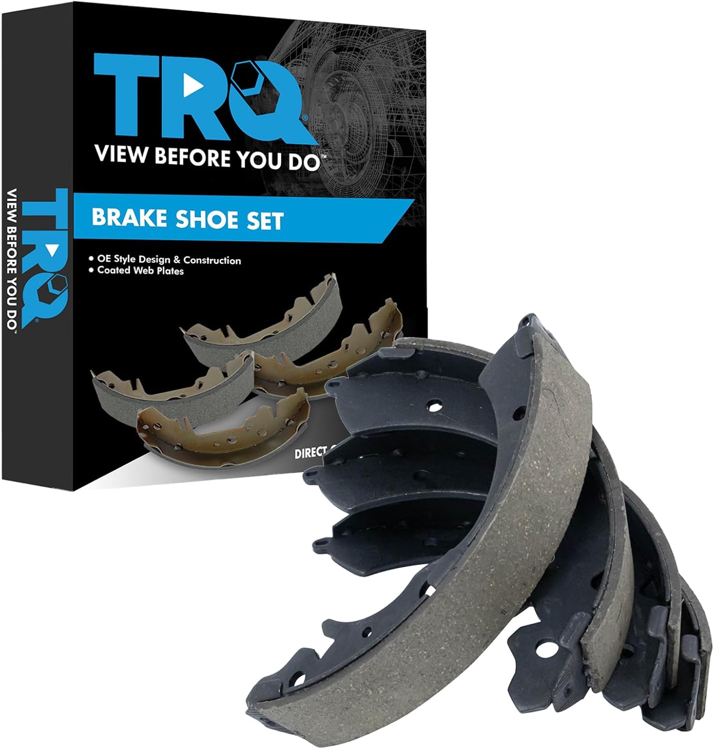 TRQ Rear Brake Shoes Compatible with 1990-2007 Honda Accord 2006-2012 Civic 1997-2001 CR-V