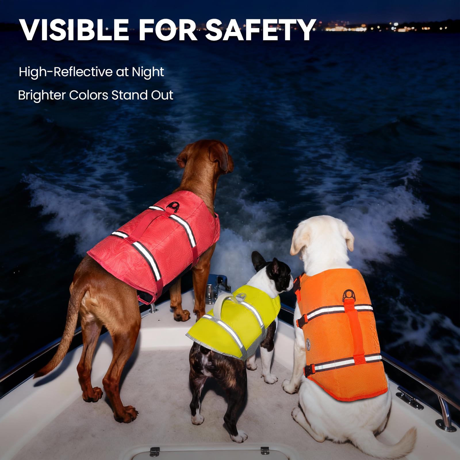VIVAGLORY Rip Stop Dog Life Jacket, Buoyancy Aid with Handle, Buoyancy for Doggy, Dog Life Jacket for Swimming & Boating, XXS, Bright Orange — view 70