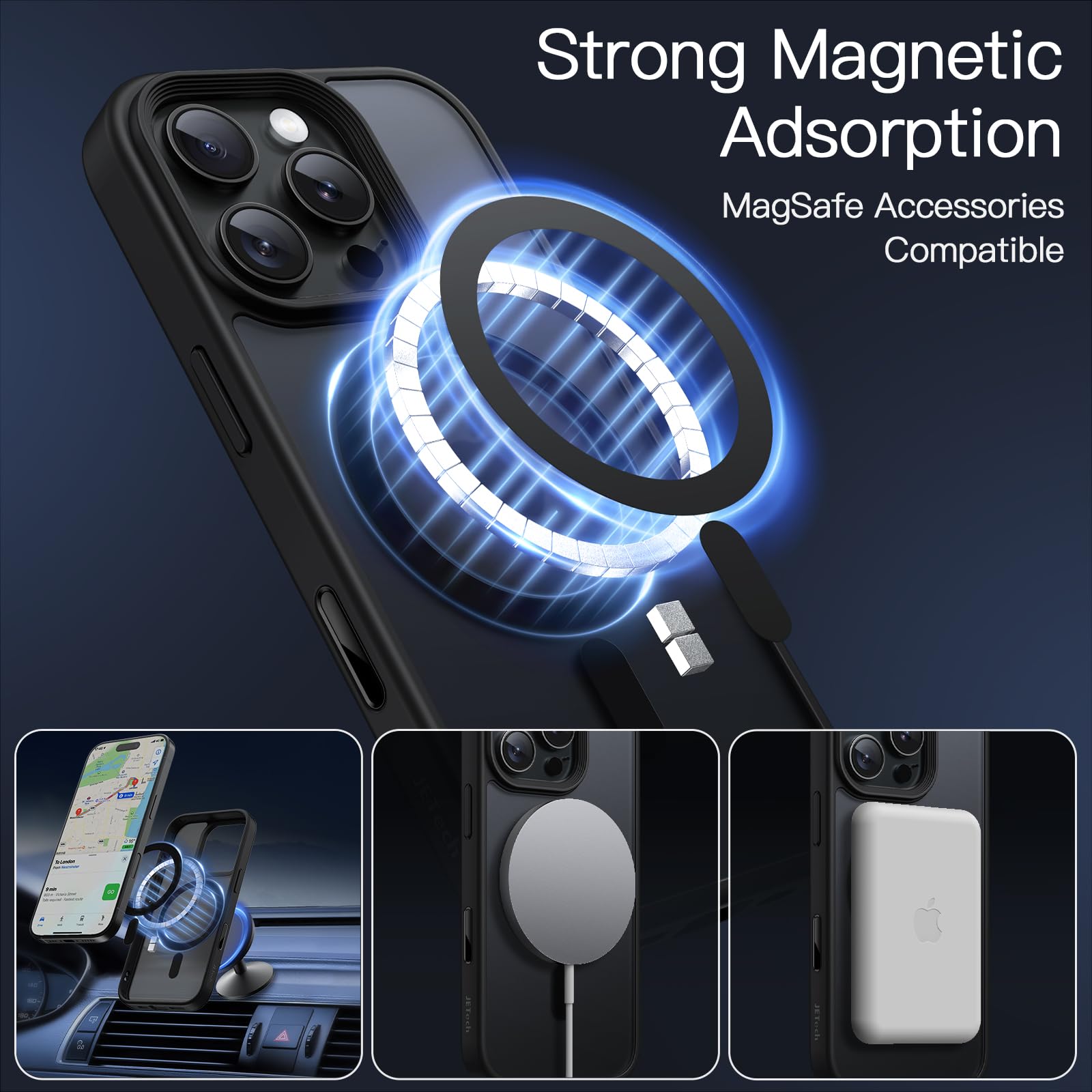 Amazon.co.jp: JETech iPhone 16 Pro 6.3インチ用 マグネット ケース