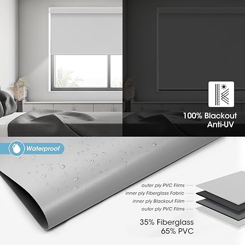 Miniatura 5 de SmartWings Homekit - Persianas motorizadas compatibles con roscas, 100 % opacas, con control remoto, persiana enrollable automática, persianas