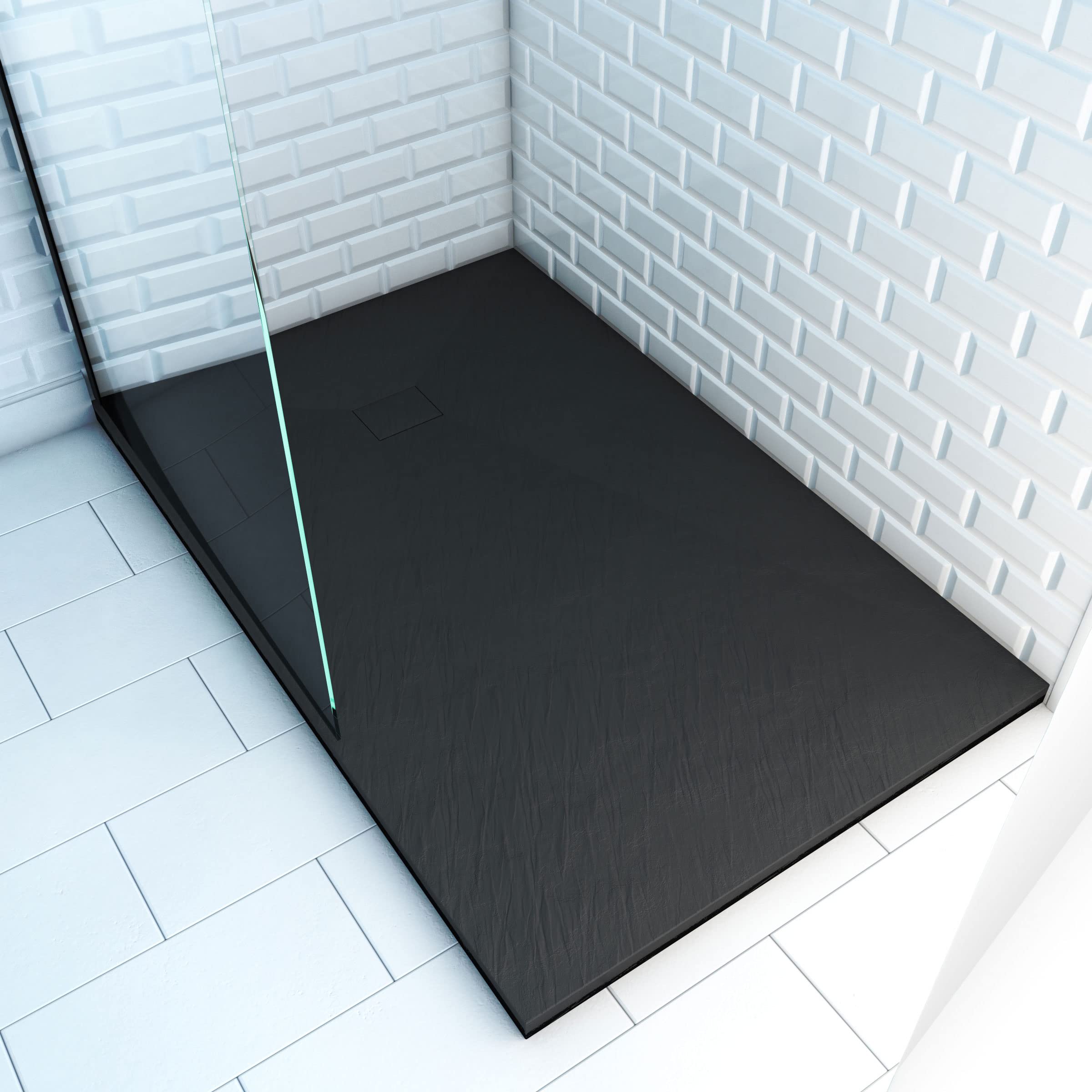 Image secondaire de Receveur à Poser en SMC Ardoise Noir 90x140cm - Design Élégant