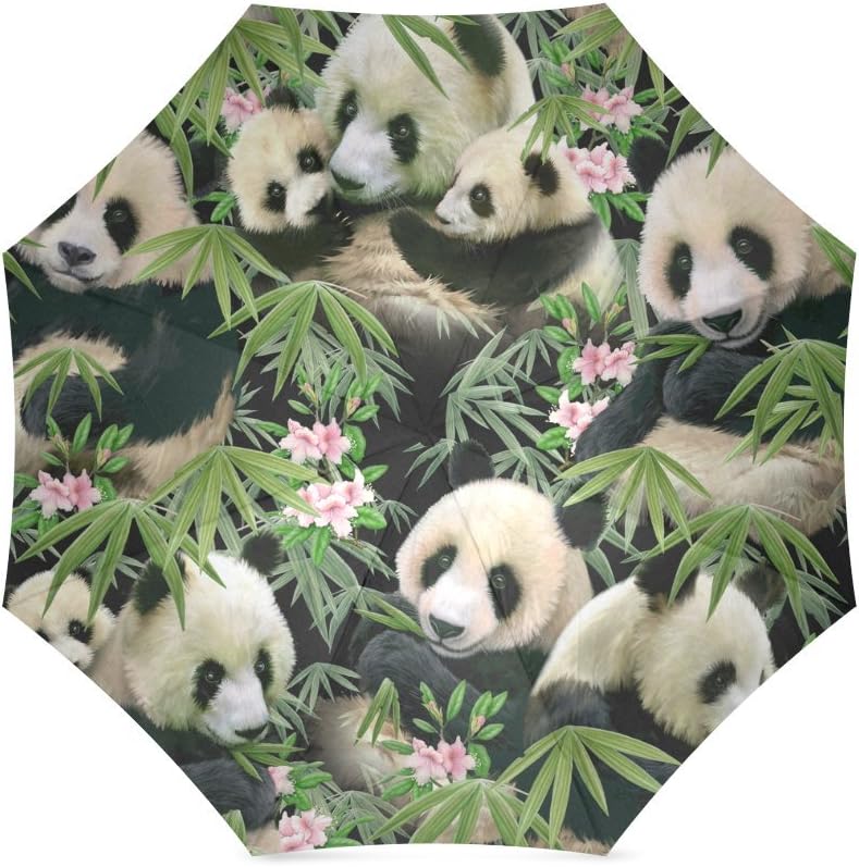 Custom Cute Giant Panda Bears Compact Travel Windproof Rainproof