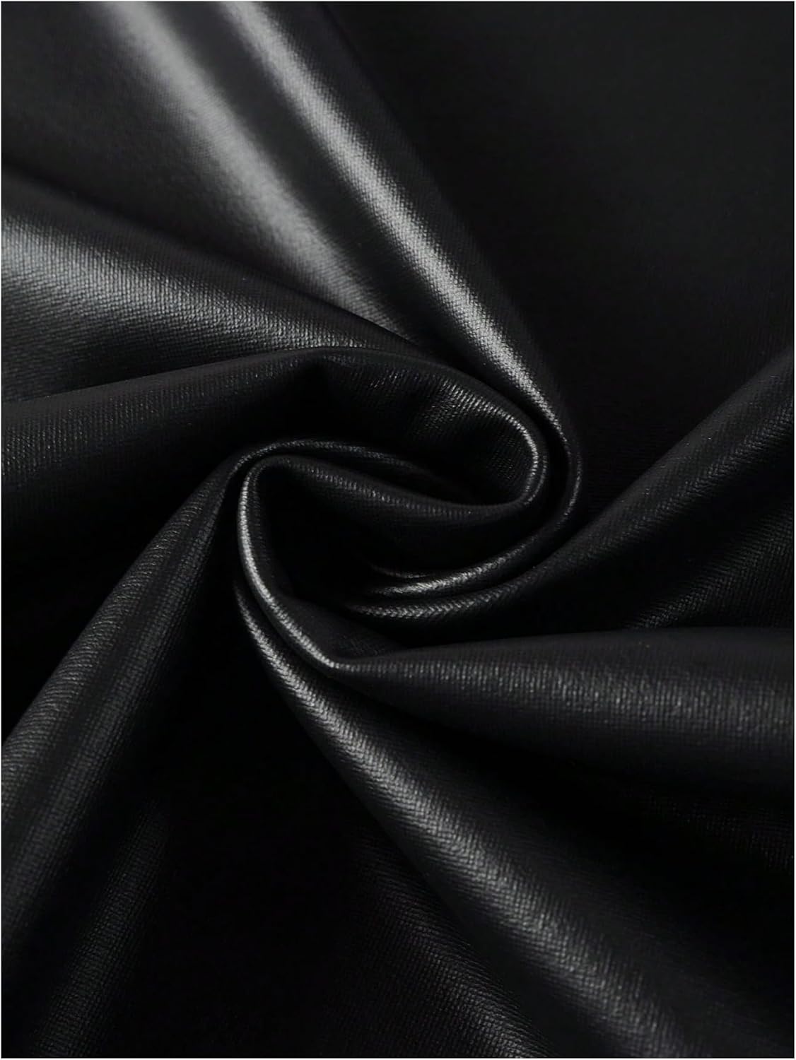 WDIRARA Men's PU Leather Short Sleeve T-Shirt V-Neck Ruched Party Top - Image 5