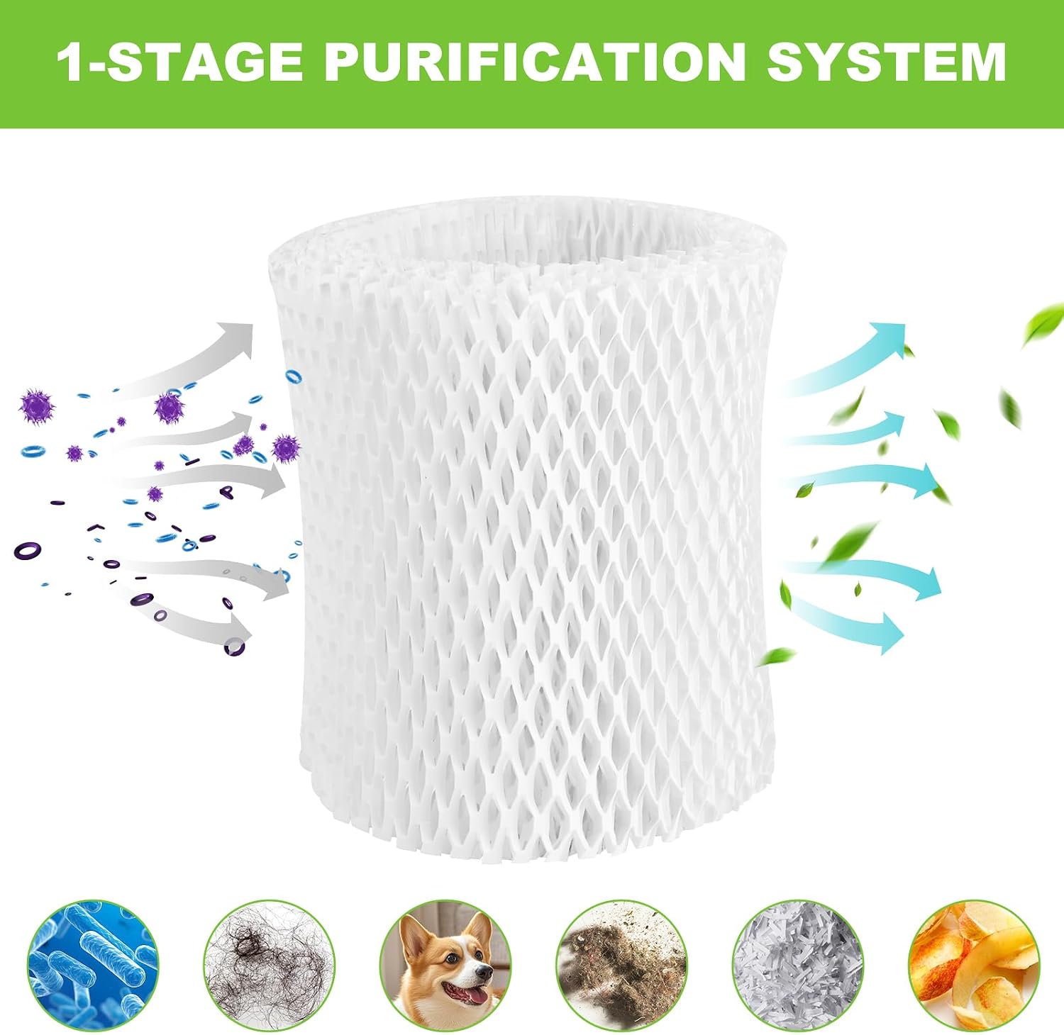 4 Pack Humidifier Wicking Replacement Filter Compatible with Canopy Bedside and Nursery Humidifier, Wood Pulp & Paper Filter, Honeycomb Filtration Design