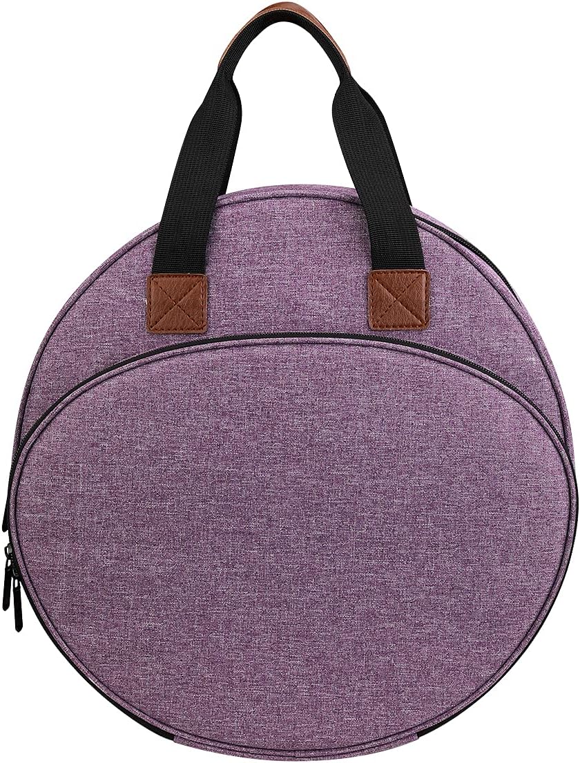 Embroidery Bag for Cross Stitch Project, Embroidery Supplies Organizer Storage Portable Carrying Case Travel Tote for Embroidery Hoops,Floss,Cross Stitch Tools,Purple [Bag Only]