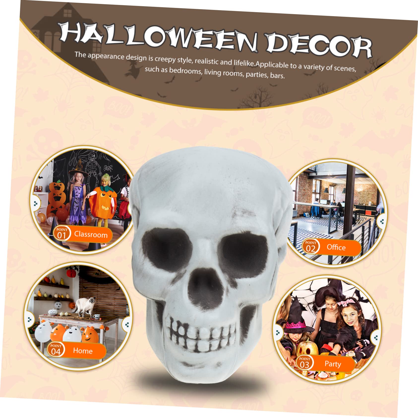 TOPBATHY 32 Piezas Esqueleto De Halloween Decoración De Estatua De Esqueleto Cráneo Divertido Esqueleto Estatuilla Estatua Accesorios De Calavera De Miedo Calaveras Falsas El Plastico