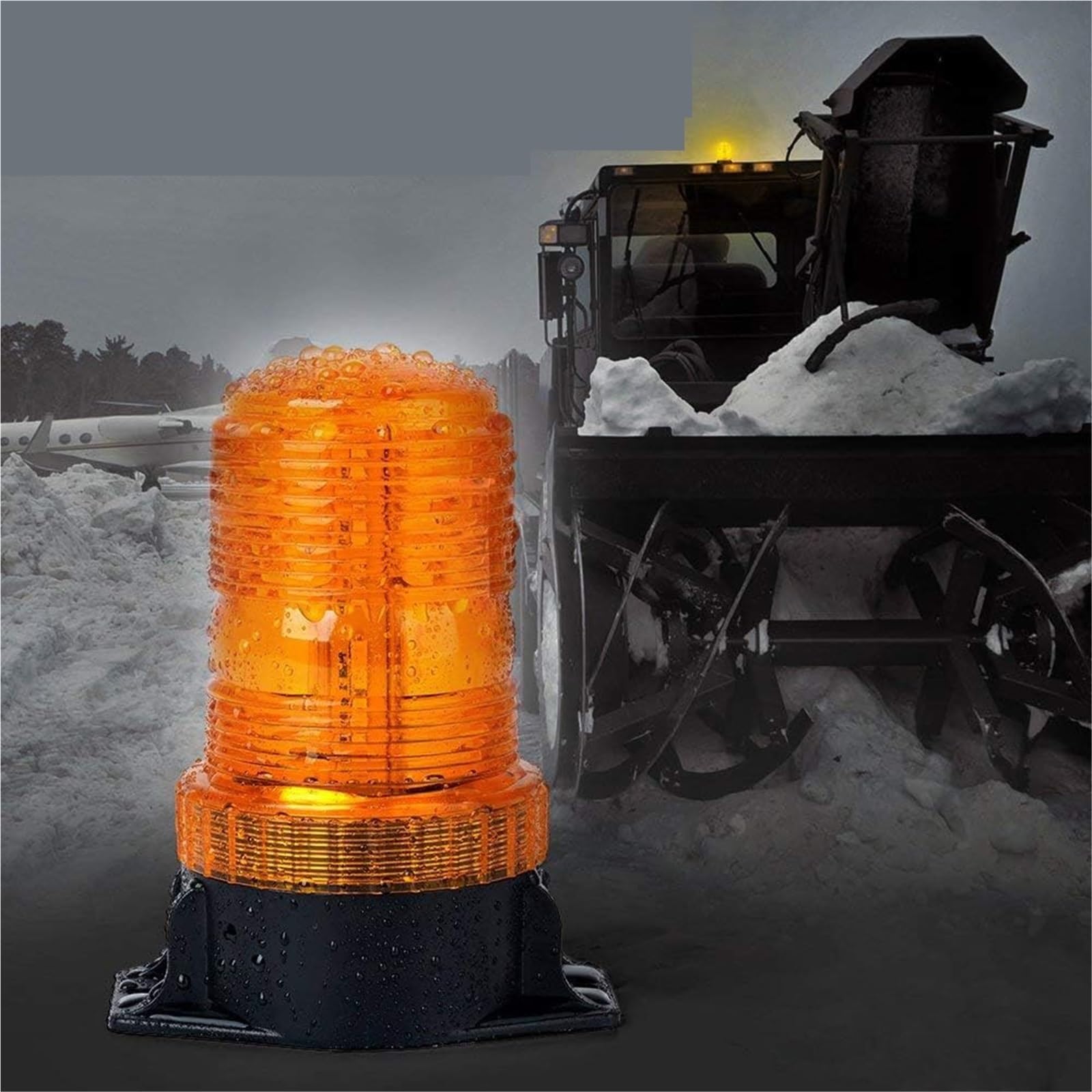 Baliza de emergencia con 30 LED de alta potencia (12-24 V, 48 V, 60 V, 80 V) for montacargas, camiones y autobuses escolares (ámbar, azul, rojo).(Yellow)