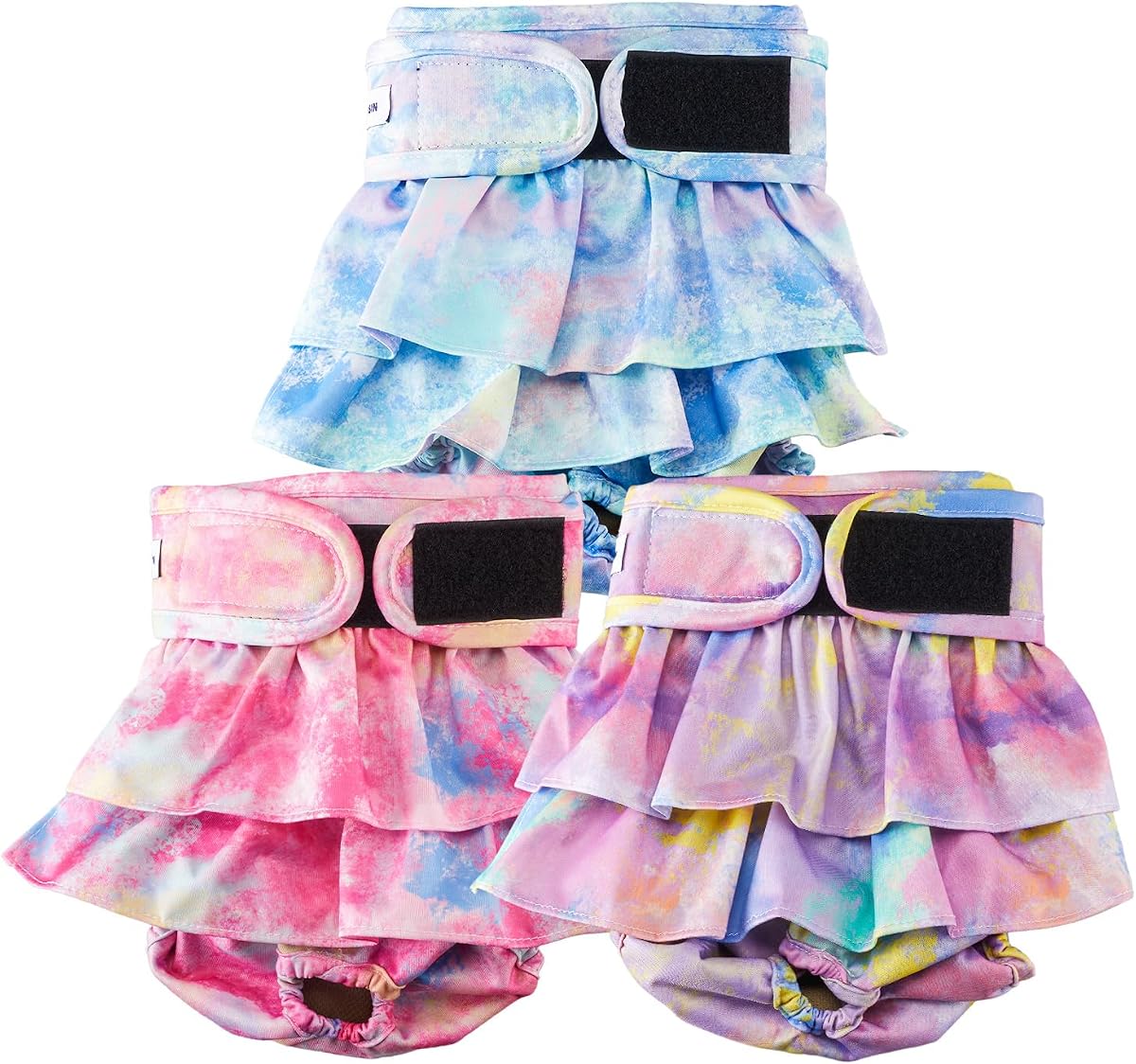 Pañales reutilizables para perros, lavables para mujeres, pañales premium para perros, paquete de 3, pañales para perros pequeños altamente absorbentes para calor, incontinencia y entrenamiento de cachorros (S)